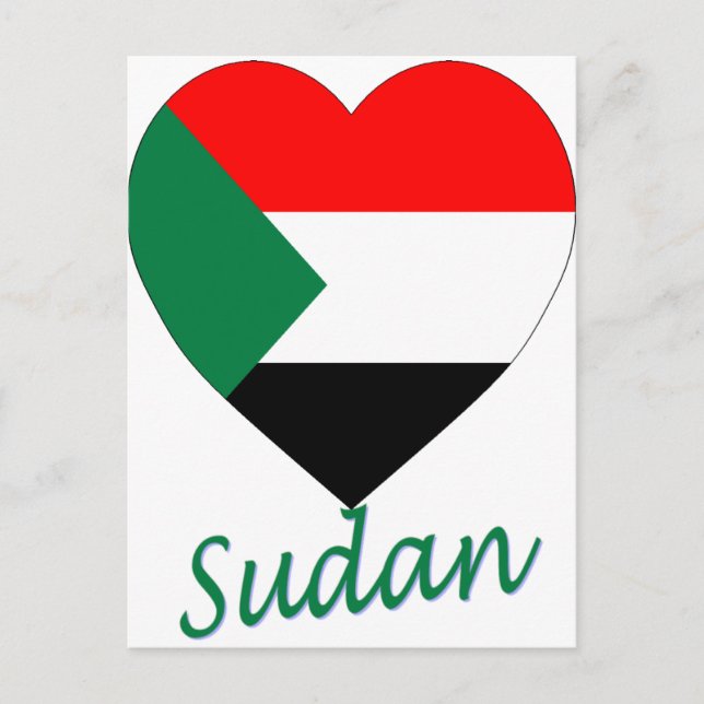 Sudan Flag Heart Postcard (Front)