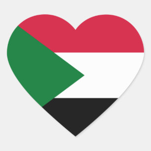 sudan flag heart sticker