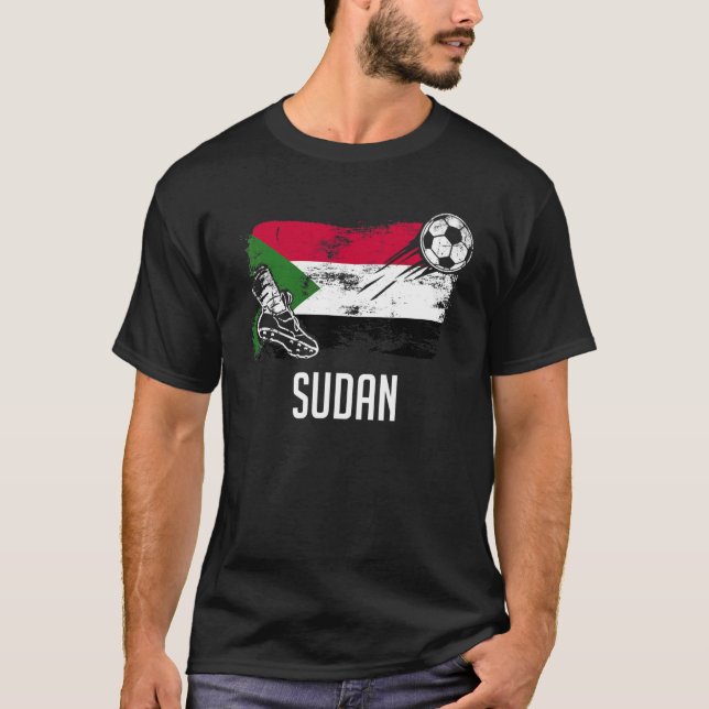 Sudan Flag Jersey Sudanese Soccer Team Sudanese T-Shirt (Front)