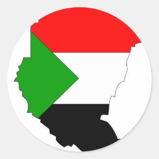 Sudan flag map classic round sticker