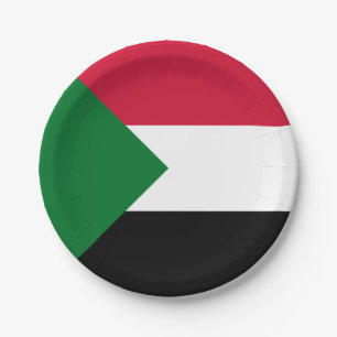 Sudan Flag Paper Plate
