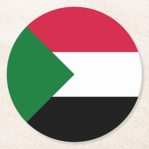 Sudan Flag Round Paper Coaster