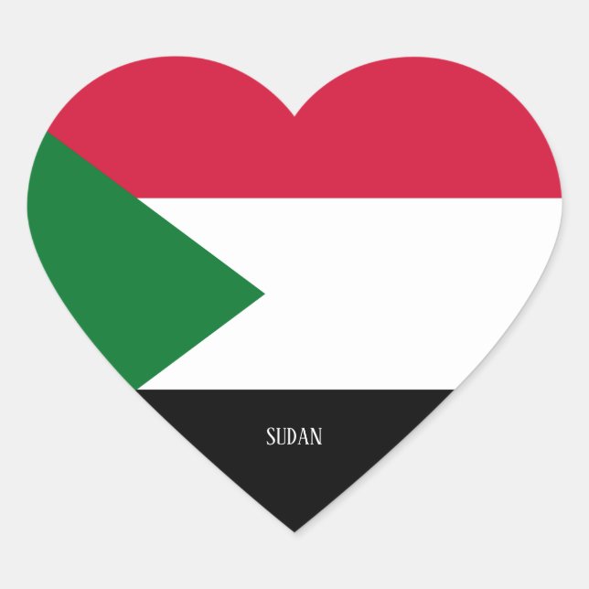 Sudan Flag Splendid Patriotic Heart Sticker (Front)