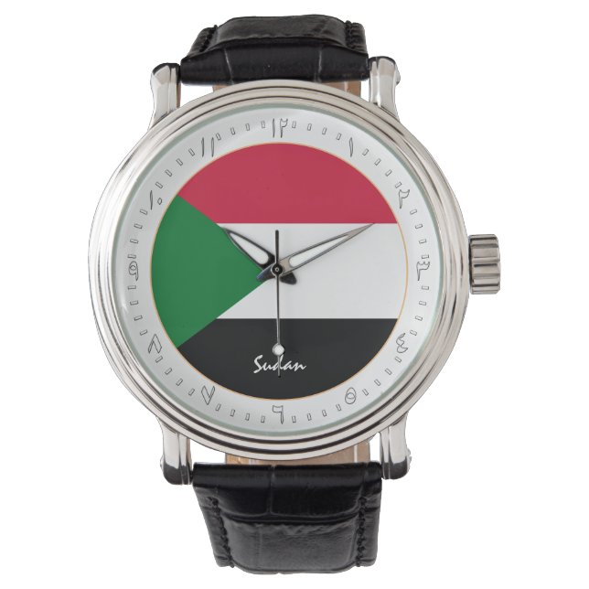 Sudan Flag & Sudan fashion, Arabic No /design Watch (Front)