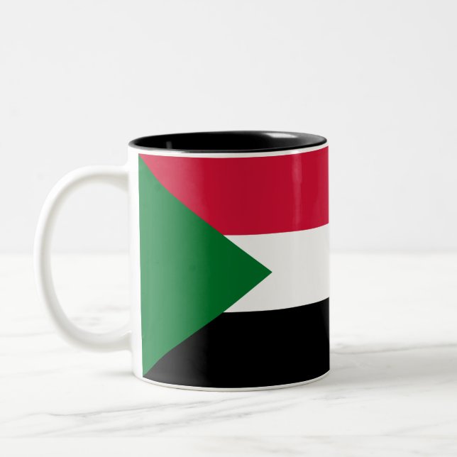 Sudan Flag Two-Tone Coffee Mug (Left)