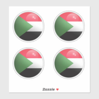 Sudan Glossy Circle Flag