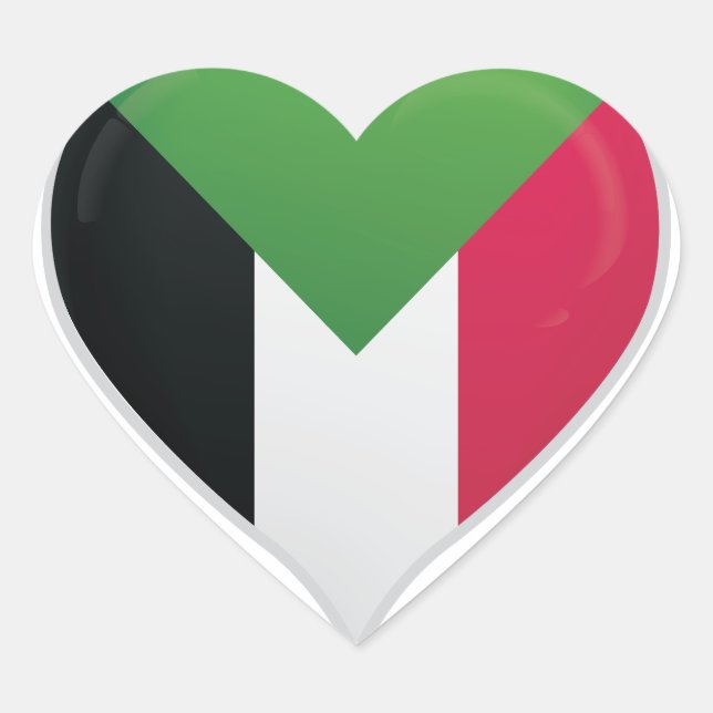 Sudan love flag pride heart sticker (Front)