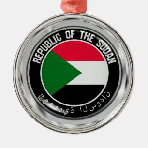 Sudan Round Emblem Metal Tree Decoration