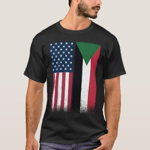 Sudan Sudanese American Flags Proud USA Sudan T-Shirt