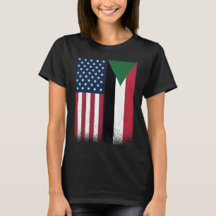 Sudan Sudanese American Flags Proud USA Sudan T-Shirt