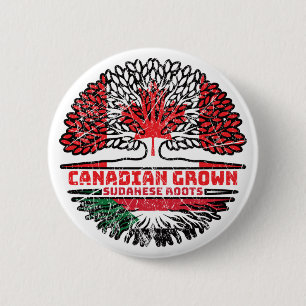 Sudan Sudanese Canadian Canada Tree Roots Flag 6 Cm Round Badge