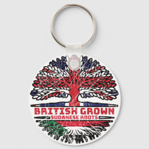 Sudan Sudanese Uk United Kingdom British Tree Key Ring