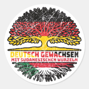 Sudan Sudanesisch Deutsch Deutschland Baum Wurzel Classic Round Sticker