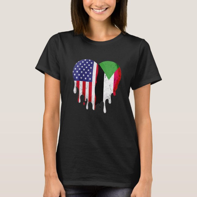 Sudanese American Patriot Grown Country Melting He T-Shirt (Front)