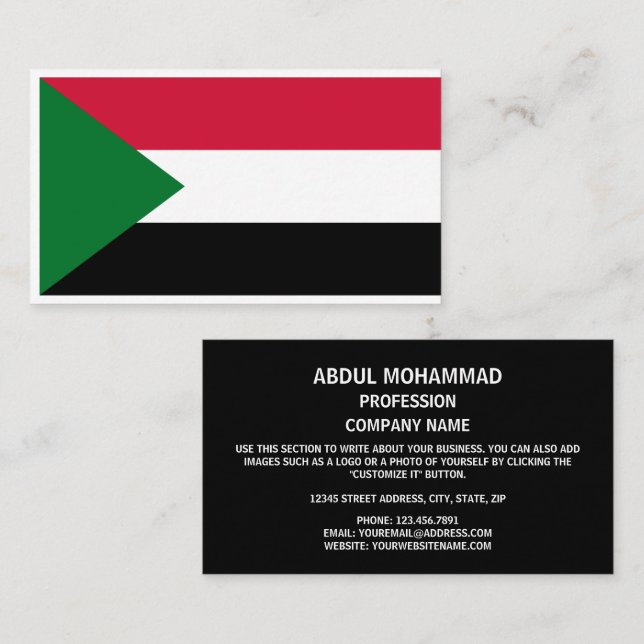 Sudanese Flag, Flag of Sudan Business Card (Front/Back)