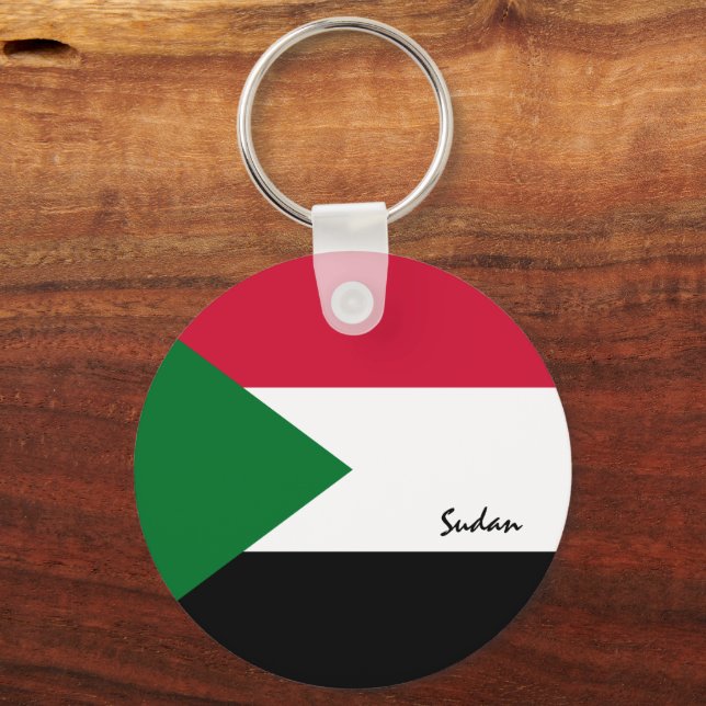 Sudanese Flag & Sudan holiday, patriots / sports Key Ring (Front)