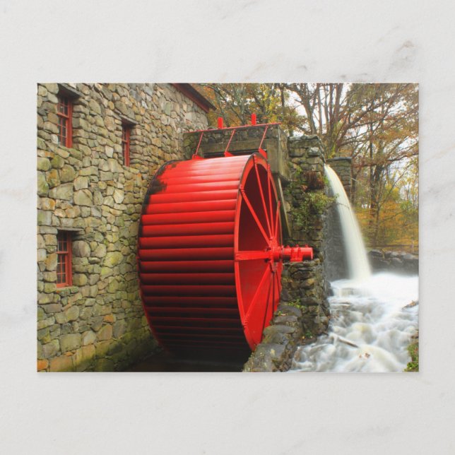 Sudbury Grist Mill Water Wheel Postcard (Front)
