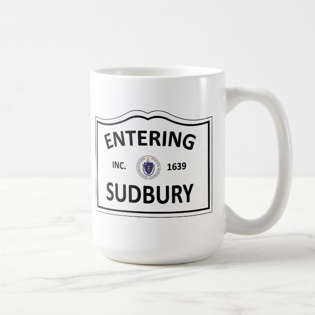 SUDBURY MASSACHUSETTS Hometown Mass MA Townie Coffee Mug (Right)