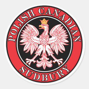 Sudbury Polish Canadian Eagle Classic Round Sticker
