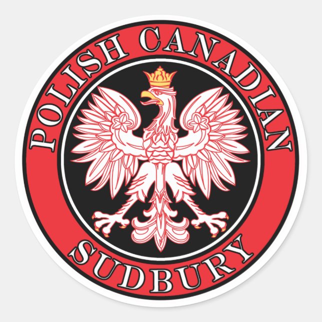 Sudbury Polish Canadian Eagle Classic Round Sticker (Front)