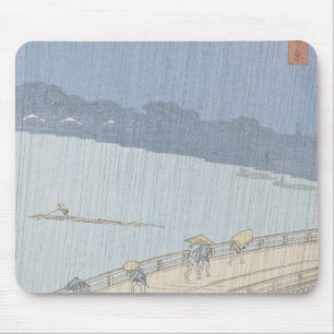 Sudden Shower on Ohashi Bridge at Ataka Mouse Mat