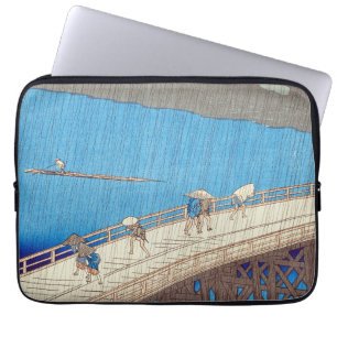Sudden shower over Atake Bridge, Utagawa Hiroshige Laptop Sleeve