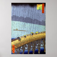 Sudden Shower Over Shin-Ohashi Utagawa Hiroshige 