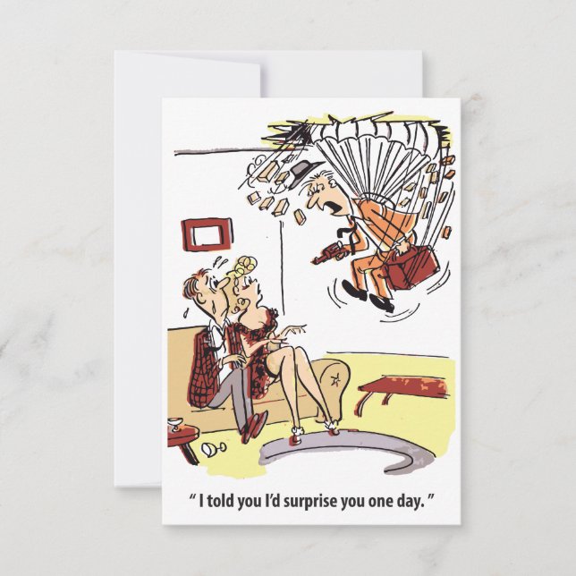 Sudden Surprise, Paratrooper, Funny  Save The Date (Front)