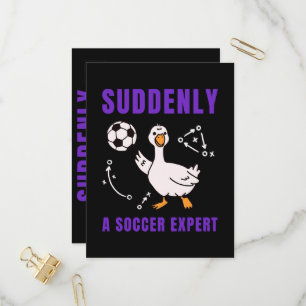 Suddenly a soccer expert invitation postcard
