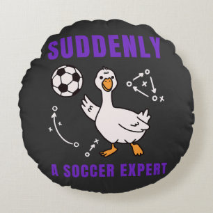 Suddenly a soccer expert round cushion