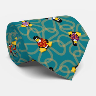 Suddenly Penguins Tie (Turquoise)
