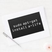 sudo apt-get install a-life rectangular sticker (Envelope)