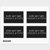 sudo apt-get install a-life rectangular sticker (Sheet)