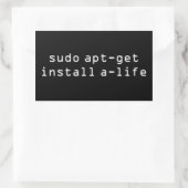 sudo apt-get install a-life rectangular sticker (Bag)