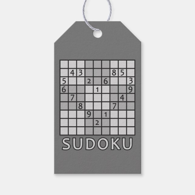 SUDOKU custom gift tags (Front)