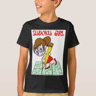 Sudoku Girl Brown Hair T-Shirt