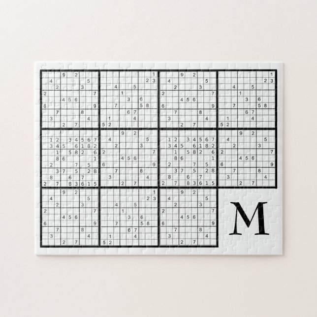 Sudoku Monogram Jigsaw Puzzle (Horizontal)