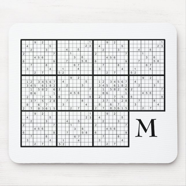 Sudoku Monogram Mouse Mat (Front)
