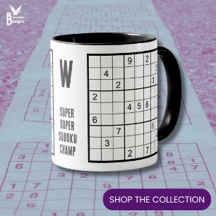 Sudoku Monogram Name  Mug