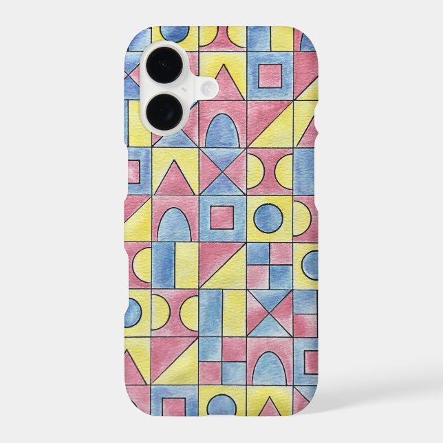 Sudoku One-Modern Bauhaus Geometric Watercolor Art (Back)