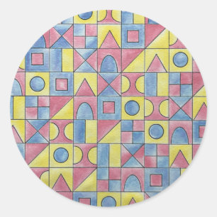 Sudoku One-Modern Minimalist Bauhaus Geometric Art Classic Round Sticker