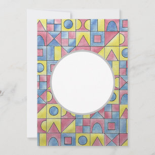 Sudoku One-Modern Minimalist Bauhaus Geometric Art Invitation