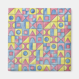Sudoku One-Modern Minimalist Bauhaus Geometric Art Magnet