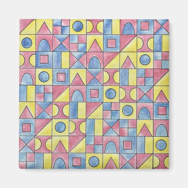 Sudoku One-Modern Minimalist Bauhaus Geometric Art Magnet (Front)