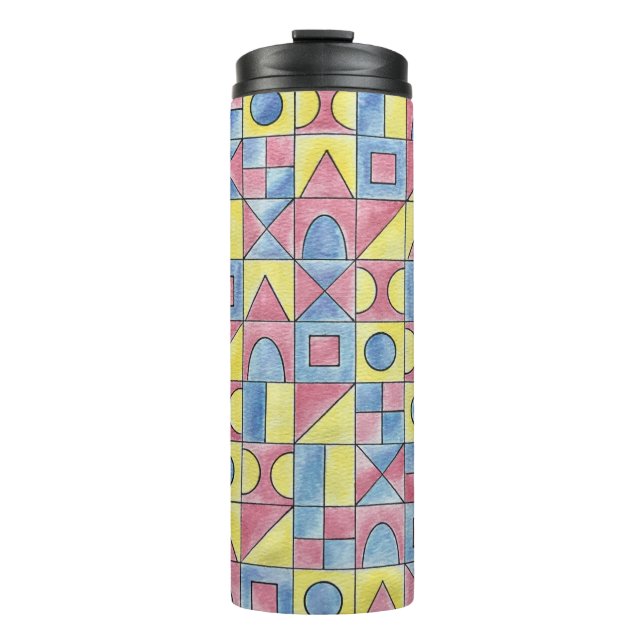 Sudoku One-Modern Minimalist Bauhaus Geometric Art Thermal Tumbler (Front)