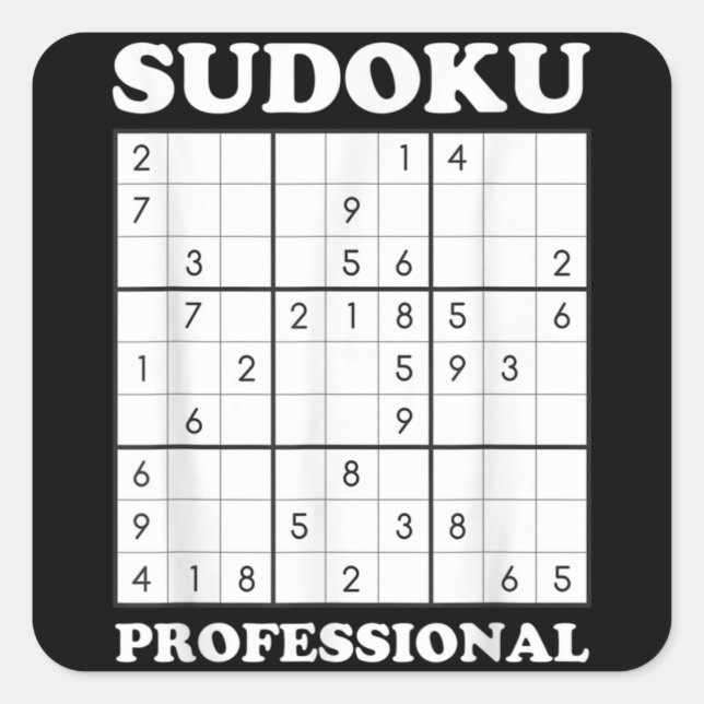 Sudoku Puzzle Game Lover Graphic Square Sticker (Front)