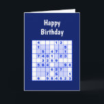 Sudoku Puzzles Birthday Card<br><div class="desc">A birthday greeting and two sudoku puzzles with the solution on the back is a fun design for birthdays .</div>