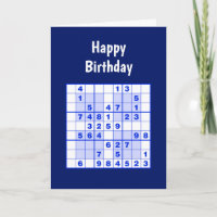 Sudoku Puzzles Birthday Card