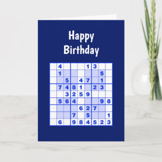Sudoku Puzzles Birthday Card