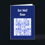 Sudoku Puzzles Get well Card<br><div class="desc">A get well greeting and two sudoku puzzles with the solution on the back is a fun design for birthdays .</div>